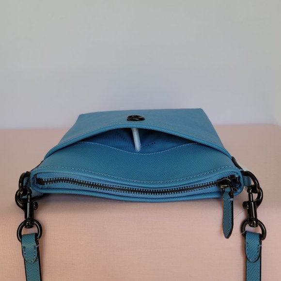 COACH Kitt Crossgrain Leather Messenger Crossbody- Pool ⭐ - Picture 8 of 16